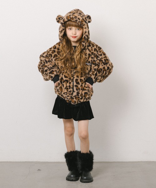 URBAN CHERRY（アーバンチェリー）の「レオパードクマ耳ファーパーカー（パーカー・キッズ・ブラウン・130cm/120cm/110cm）」の6枚目の写真