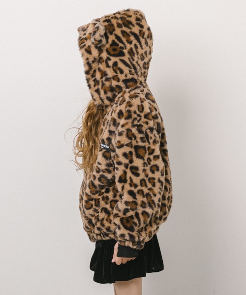 URBAN CHERRY（アーバンチェリー）の「レオパードクマ耳ファーパーカー（パーカー・キッズ・ブラウン・130cm/120cm/110cm）」の2枚目の写真