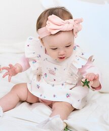 apres les cours | 小花柄肩フリルジャンスカ＋ボディースーツセット(その他ベビーウェア)