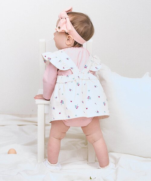 apres les cours(アプレレクール)の「小花柄肩フリルジャンスカ+ボディースーツセット(その他ベビーウェア・キッズ・アイボリー/ミント・80/70)」の5枚目の写真