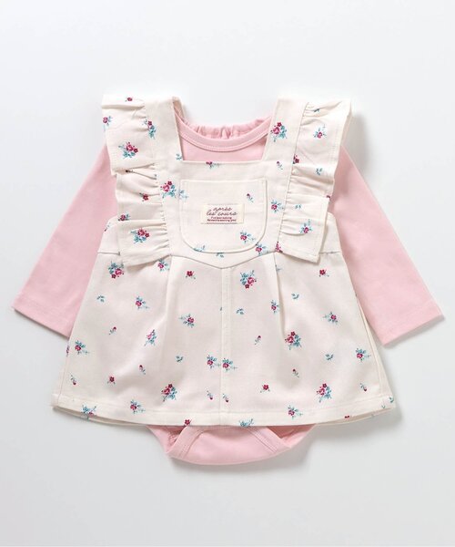 apres les cours(アプレレクール)の「小花柄肩フリルジャンスカ+ボディースーツセット(その他ベビーウェア・キッズ・アイボリー/ミント・80/70)」の8枚目の写真