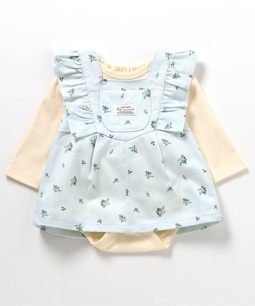 apres les cours(アプレレクール)の「小花柄肩フリルジャンスカ+ボディースーツセット(その他ベビーウェア・キッズ・アイボリー/ミント・80/70)」の15枚目の写真