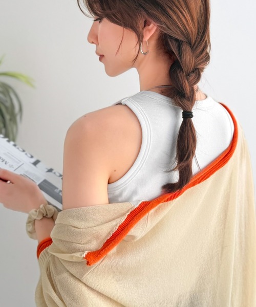 classicalelf(クラシカルエルフ)の「一枚で心地よく、きれいが整う。カップ付きアメスリリブタンクトップ(タンクトップ・レディース・ブラウン/その他1/ブラック/オフホワイト・X-LARGE/SMALL/MEDIUM/LARGE)」の12枚目の写真