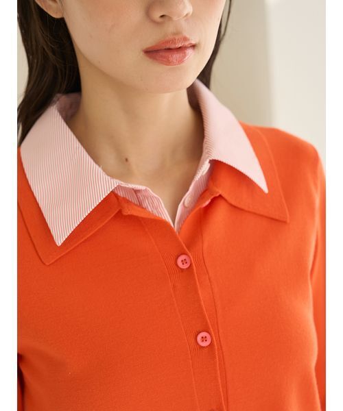 SNIDEL（スナイデル）の「シャツドッキングヘムボリュームニットプルオーバー（ニット/セーター・レディース・その他/アイボリー/ネイビー/オレンジ・F）」の17枚目の写真