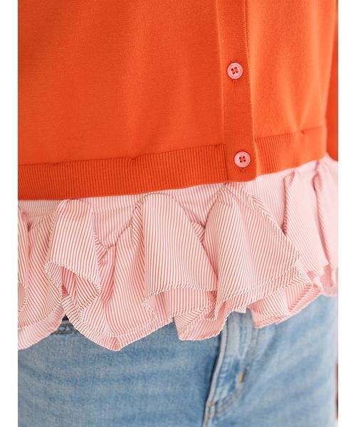 SNIDEL（スナイデル）の「シャツドッキングヘムボリュームニットプルオーバー（ニット/セーター・レディース・その他/アイボリー/ネイビー/オレンジ・F）」の19枚目の写真