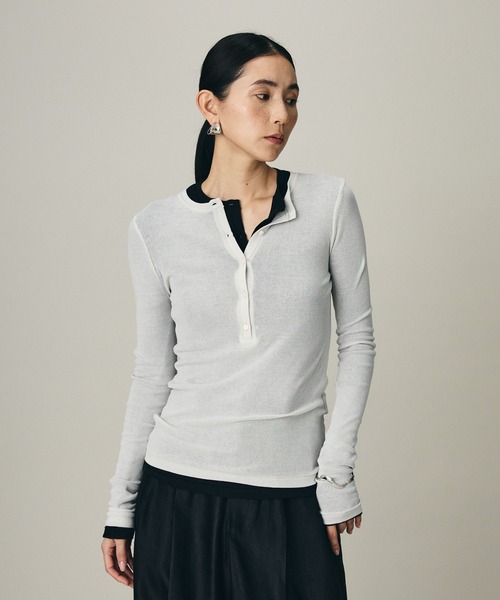 Chaos（カオス）の「Chaos(カオス)/ ◆WHY NOT NOW◆ ローワヘンリープルオーバー（Tシャツ/カットソー・レディース・ダークネイビー/ライトグレー/ホワイト・FREE）」の3枚目の写真