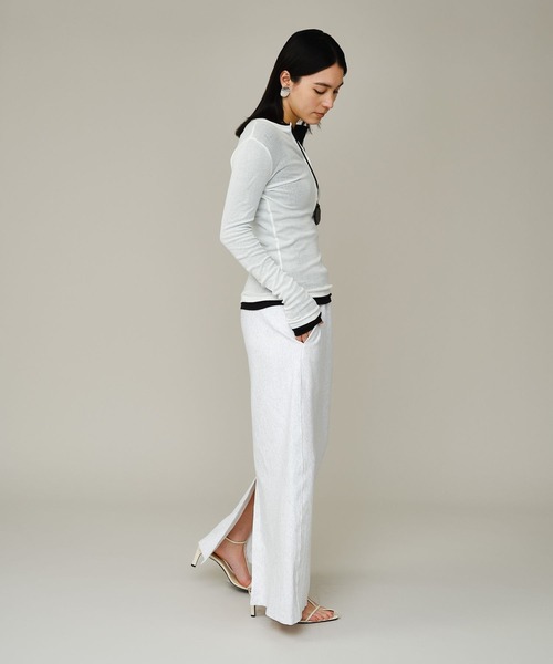 Chaos（カオス）の「Chaos(カオス)/ ◆WHY NOT NOW◆ ローワヘンリープルオーバー（Tシャツ/カットソー・レディース・ダークネイビー/ライトグレー/ホワイト・FREE）」の8枚目の写真