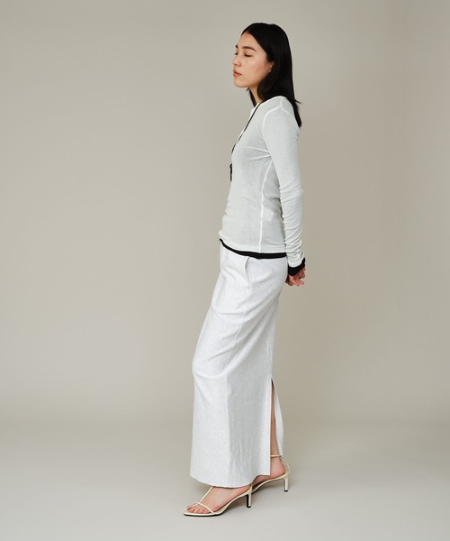 Chaos（カオス）の「Chaos(カオス)/ ◆WHY NOT NOW◆ ローワヘンリープルオーバー（Tシャツ/カットソー・レディース・ダークネイビー/ライトグレー/ホワイト・FREE）」の9枚目の写真