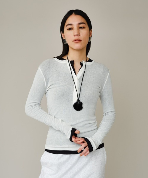 Chaos（カオス）の「Chaos(カオス)/ ◆WHY NOT NOW◆ ローワヘンリープルオーバー（Tシャツ/カットソー・レディース・ダークネイビー/ライトグレー/ホワイト・FREE）」の11枚目の写真