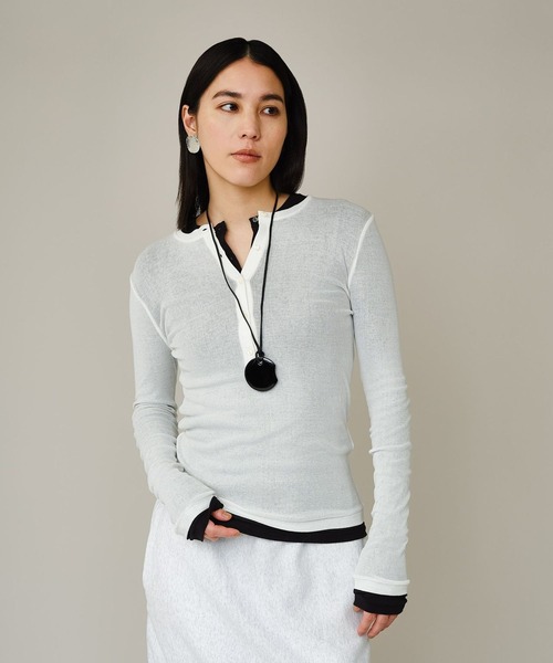 Chaos（カオス）の「Chaos(カオス)/ ◆WHY NOT NOW◆ ローワヘンリープルオーバー（Tシャツ/カットソー・レディース・ダークネイビー/ライトグレー/ホワイト・FREE）」の12枚目の写真