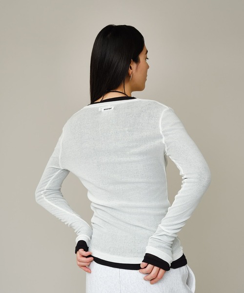 Chaos（カオス）の「Chaos(カオス)/ ◆WHY NOT NOW◆ ローワヘンリープルオーバー（Tシャツ/カットソー・レディース・ダークネイビー/ライトグレー/ホワイト・FREE）」の14枚目の写真