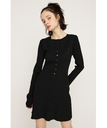 SLY(�X���C)�́y2026SS�V��zFRONT BUTTON FRILL S/OP �t�����g�{�^���t�����V���[�g�����s�[�X �~�� �t��(�����s�[�X)