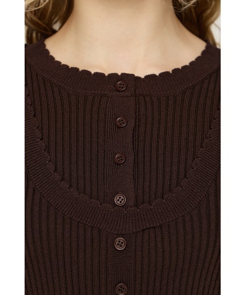 SLY（スライ）の「【2026SS新作】FRONT BUTTON FRILL S/OP フロントボタンフリルショートワンピース 冬服 春服（ワンピース・レディース・ブラック/ブラウン・2/1）」の10枚目の写真