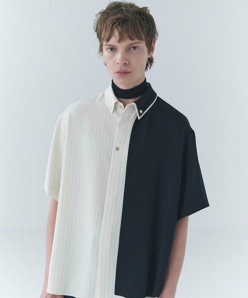 Double Cloth Layered Bi-Color Short Sleeve Shirt（シャツ/ブラウス