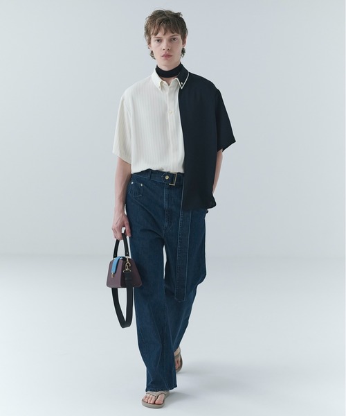 Double Cloth Layered Bi-Color Short Sleeve Shirt（シャツ/ブラウス