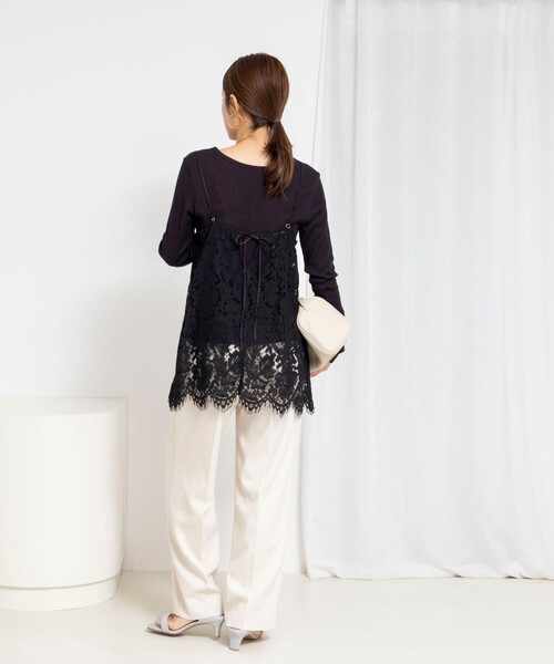 NOLLEY’S（ノーリーズ）の「ウォッシャブルレースビスチェ（キャミソール・レディース・ホワイト/ブラック・38）」の13枚目の写真