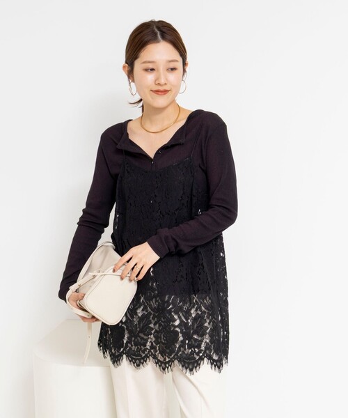 NOLLEY’S（ノーリーズ）の「ウォッシャブルレースビスチェ（キャミソール・レディース・ホワイト/ブラック・38）」の17枚目の写真