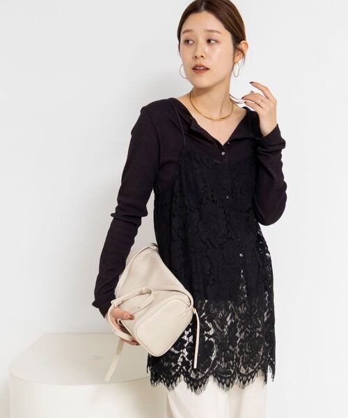 NOLLEY’S（ノーリーズ）の「ウォッシャブルレースビスチェ（キャミソール・レディース・ホワイト/ブラック・38）」の18枚目の写真