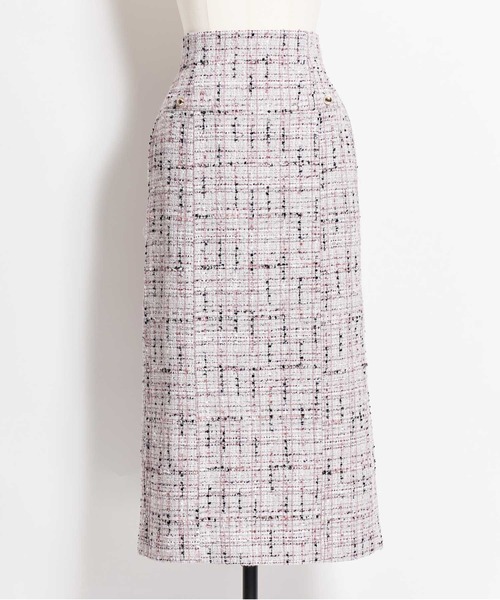 NOELA（ノエラ）の「ツイードナロースカート（スカート・レディース・ブラック/ネイビー/ベージュ・S/M）」の3枚目の写真