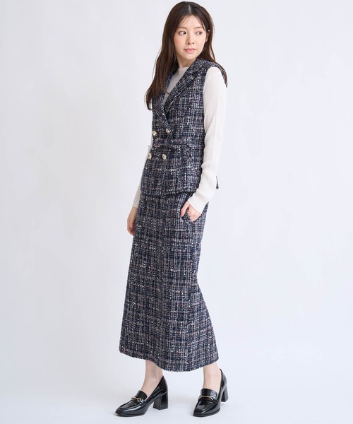 NOELA（ノエラ）の「ツイードナロースカート（スカート・レディース・ブラック/ネイビー/ベージュ・S/M）」の11枚目の写真