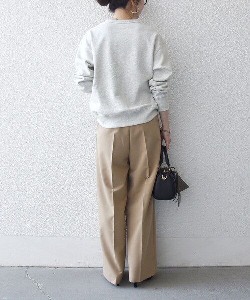 SHIPS any(シップス エニィ)の「【SHIPS any別注】THE KNiTS:〈洗濯機可能〉ロゴ プリント スウェット 26SS(スウェット・レディース・ライトグレー/ナチュラル・ONE SIZE)」の4枚目の写真
