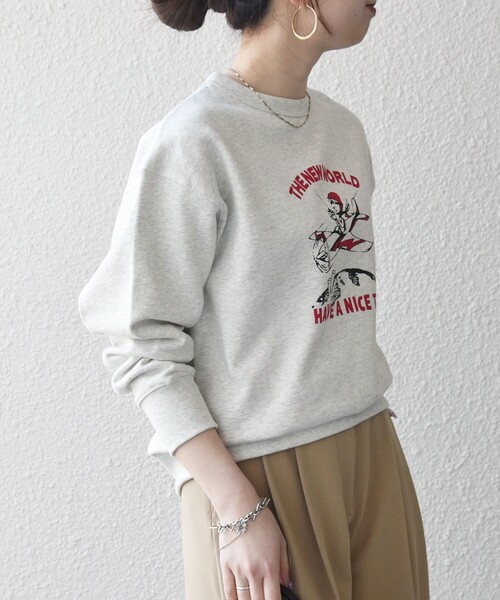 SHIPS any別注】THE KNiTS:〈洗濯機可能〉ロゴ プリント スウェット