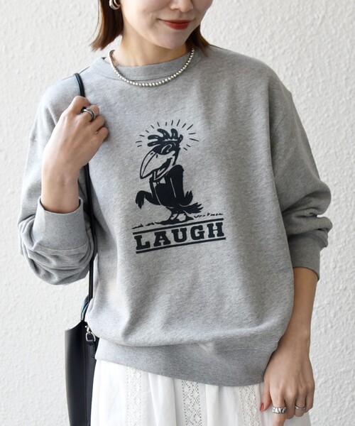 SHIPS any別注】THE KNiTS:〈洗濯機可能〉ロゴ プリント スウェット