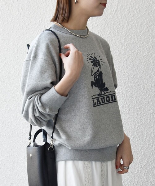 SHIPS any(シップス エニィ)の「【SHIPS any別注】THE KNiTS:〈洗濯機可能〉ロゴ プリント スウェット 26SS(スウェット・レディース・ライトグレー/ナチュラル・ONE SIZE)」の17枚目の写真