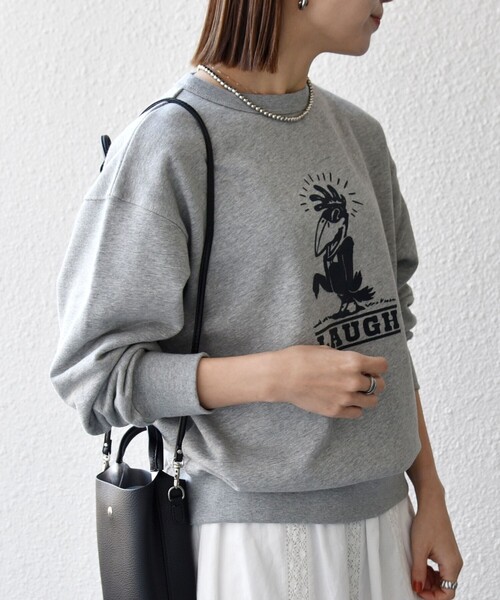 SHIPS any(シップス エニィ)の「【SHIPS any別注】THE KNiTS:〈洗濯機可能〉ロゴ プリント スウェット 26SS(スウェット・レディース・ライトグレー/ナチュラル・ONE SIZE)」の18枚目の写真