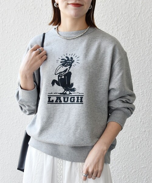 SHIPS any(シップス エニィ)の「【SHIPS any別注】THE KNiTS:〈洗濯機可能〉ロゴ プリント スウェット 26SS(スウェット・レディース・ライトグレー/ナチュラル・ONE SIZE)」の21枚目の写真