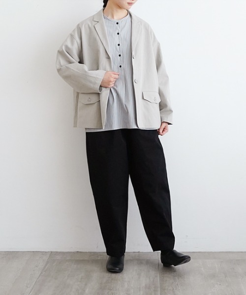休日と詩(キュウジツトウタ)の「サクラエールジャケット(テーラードジャケット・レディース・チェック/グレー・FREE)」の8枚目の写真