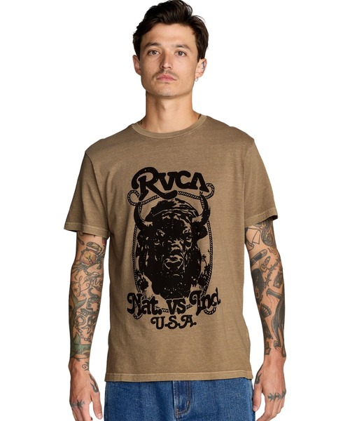 RVCA(ルーカ)の「RVCA メンズ BUFFALO SS Tシャツ 【2026年春夏モデル】(Tシャツ/カットソー・メンズ・ベージュ・SMALL/MEDIUM/LARGE/X-LARGE)」の1枚目の写真