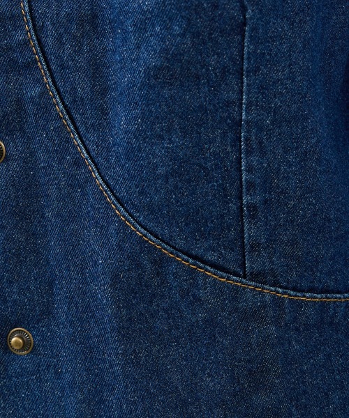 Rouge vif la cle（ルージュヴィフラクレ）の「【157 woadblue/イチゴーナナ ウォードブルー】サークルスナップジャケット/デニム/ジャケット/コットン【WEB限定】（デニムジャケット・レディース・インディゴブルー/ブラック・M/S）」の9枚目の写真