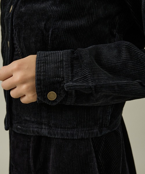 Rouge vif la cle（ルージュヴィフラクレ）の「【157 woadblue/イチゴーナナ ウォードブルー】サークルスナップジャケット/デニム/ジャケット/コットン【WEB限定】（デニムジャケット・レディース・インディゴブルー/ブラック・M/S）」の3枚目の写真