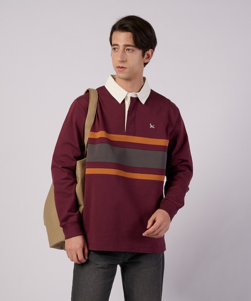 Eddie Bauer（エディーバウアー）の「パネル ラグビーシャツ（ポロシャツ・メンズ・エンジ/グリーン/ネイビー・XXL/XL/S/L/M）」の3枚目の写真