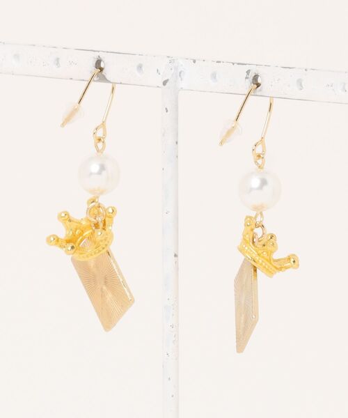 VIBGYOR(ヴィブジョー)の「【MUURABBTI】クラウントランプピアス(MA)(ピアス(両耳用)・レディース・ゴールド・FREE)」の2枚目の写真