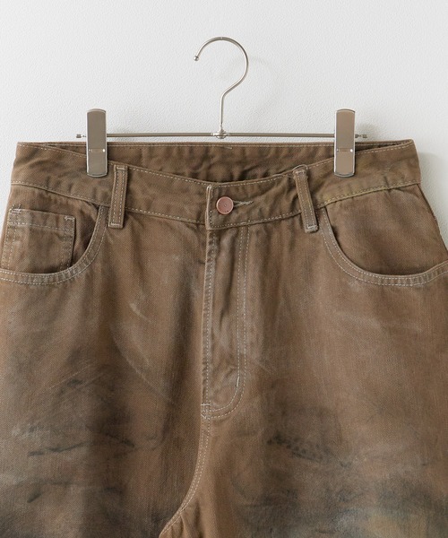 Theater code(シアターコード)の「DIRTY-Washed Vintage-Style 5-Pocket Wide-Leg Denim Pants / DIRTY加工 ヴィンテージライク 5ポケットワイドデニムパンツ 秋 秋服メンズ 2026年秋冬(デニムパンツ・メンズ・ブラウン・M/L)」の9枚目の写真