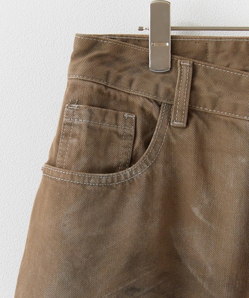 Theater code(シアターコード)の「DIRTY-Washed Vintage-Style 5-Pocket Wide-Leg Denim Pants / DIRTY加工 ヴィンテージライク 5ポケットワイドデニムパンツ 秋 秋服メンズ 2026年秋冬(デニムパンツ・メンズ・ブラウン・M/L)」の8枚目の写真
