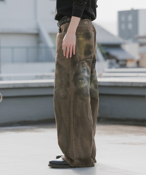 Theater code(シアターコード)の「DIRTY-Washed Vintage-Style 5-Pocket Wide-Leg Denim Pants / DIRTY加工 ヴィンテージライク 5ポケットワイドデニムパンツ 秋 秋服メンズ 2026年秋冬(デニムパンツ・メンズ・ブラウン・M/L)」の13枚目の写真
