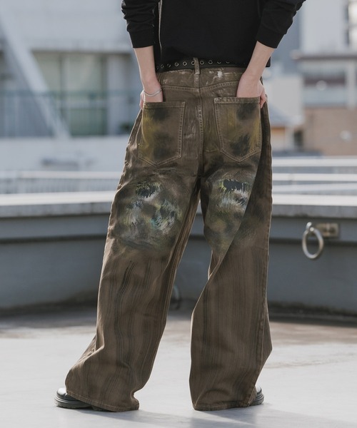 Theater code(シアターコード)の「DIRTY-Washed Vintage-Style 5-Pocket Wide-Leg Denim Pants / DIRTY加工 ヴィンテージライク 5ポケットワイドデニムパンツ 秋 秋服メンズ 2026年秋冬(デニムパンツ・メンズ・ブラウン・M/L)」の17枚目の写真