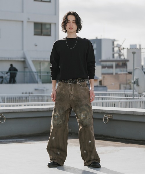 Theater code(シアターコード)の「DIRTY-Washed Vintage-Style 5-Pocket Wide-Leg Denim Pants / DIRTY加工 ヴィンテージライク 5ポケットワイドデニムパンツ 秋 秋服メンズ 2026年秋冬(デニムパンツ・メンズ・ブラウン・M/L)」の19枚目の写真