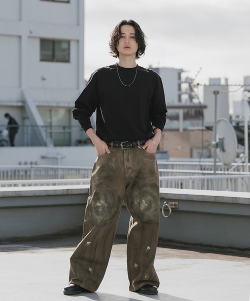 Theater code(シアターコード)の「DIRTY-Washed Vintage-Style 5-Pocket Wide-Leg Denim Pants / DIRTY加工 ヴィンテージライク 5ポケットワイドデニムパンツ 秋 秋服メンズ 2026年秋冬(デニムパンツ・メンズ・ブラウン・M/L)」の20枚目の写真