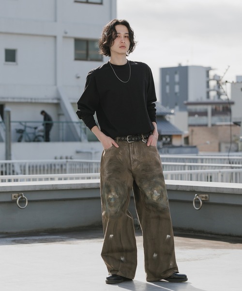 Theater code(シアターコード)の「DIRTY-Washed Vintage-Style 5-Pocket Wide-Leg Denim Pants / DIRTY加工 ヴィンテージライク 5ポケットワイドデニムパンツ 秋 秋服メンズ 2026年秋冬(デニムパンツ・メンズ・ブラウン・M/L)」の21枚目の写真