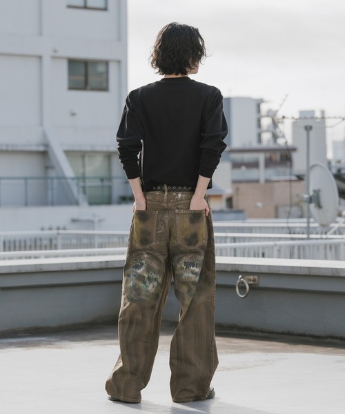 Theater code(シアターコード)の「DIRTY-Washed Vintage-Style 5-Pocket Wide-Leg Denim Pants / DIRTY加工 ヴィンテージライク 5ポケットワイドデニムパンツ 秋 秋服メンズ 2026年秋冬(デニムパンツ・メンズ・ブラウン・M/L)」の12枚目の写真