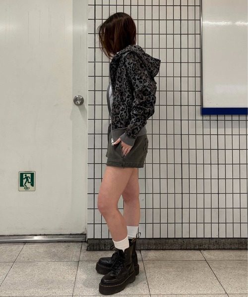 sedacle girl（セダクルガール）の「アップリケロゴサーマルパーカー（パーカー・レディース・カーキ/チャコールグレー/ネイビー/レオパード・MEDIUM/SMALL）」の10枚目の写真