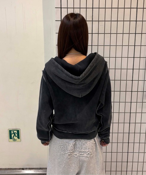 sedacle girl（セダクルガール）の「アップリケロゴサーマルパーカー（パーカー・レディース・カーキ/チャコールグレー/ネイビー/レオパード・MEDIUM/SMALL）」の16枚目の写真