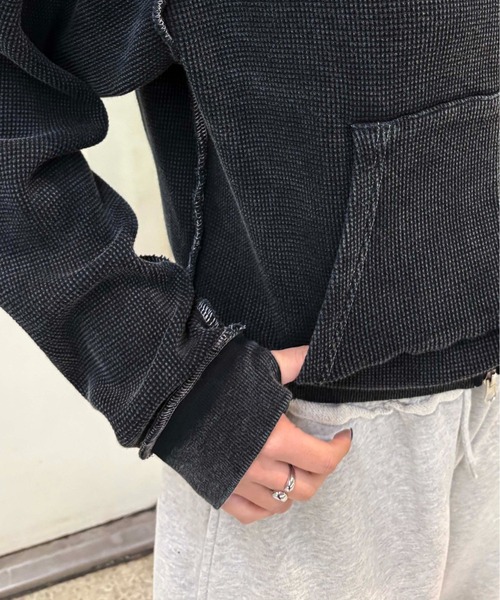 sedacle girl（セダクルガール）の「アップリケロゴサーマルパーカー（パーカー・レディース・カーキ/チャコールグレー/ネイビー/レオパード・MEDIUM/SMALL）」の18枚目の写真