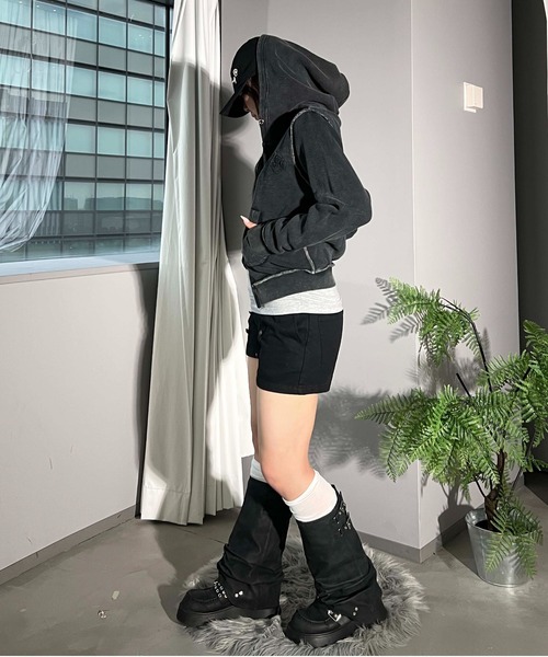 sedacle girl（セダクルガール）の「アップリケロゴサーマルパーカー（パーカー・レディース・カーキ/チャコールグレー/ネイビー/レオパード・MEDIUM/SMALL）」の11枚目の写真