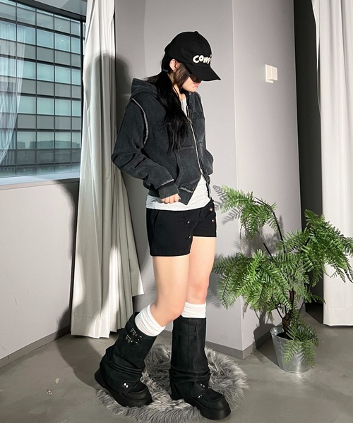 sedacle girl（セダクルガール）の「アップリケロゴサーマルパーカー（パーカー・レディース・カーキ/チャコールグレー/ネイビー/レオパード・MEDIUM/SMALL）」の13枚目の写真