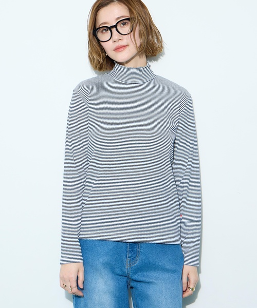 Petit Honfleur（プチオンフルール）の「メローボーダークシュネックT（Tシャツ/カットソー・レディース・グレー/ネイビー/ホワイト/レッド・M/L）」の6枚目の写真